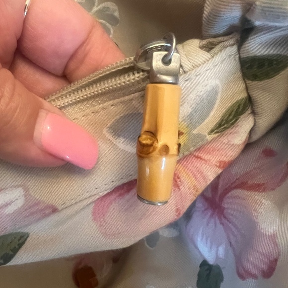 Fossil Bamboo Wooden Handle Woven Satchel Crossbody Lime Green Purse - Picture 4 of 11